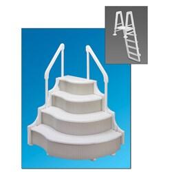 Swim Time Above Ground Grand Entrance Step Outside Pool Ladder