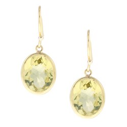 Zoe B 14k Gold over Sterling Silver Green Quartz Earrings