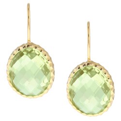 Zoe B 14k Gold over Sterling Silver Green Quartz Earrings