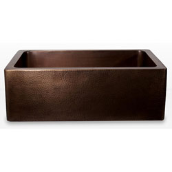 Highpoint Collection 30-inch Copper Farmhouse Dark Antique Hammered Kitchen Sink
