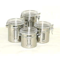 Stainless Steel and Acrylic 4-piece Canister Set