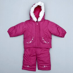London Fog Girl's Faux Fur Hooded Snowsuit