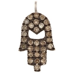 Sterling Silver 1/4ct TDW Brown Diamond Hamsa Necklace