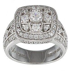 Tacori IV Sterling Silver Cubic Zirconia Vintage Square Ring
