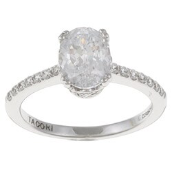 Tacori IV Sterling Silver Cubic Zirconia Oval Bloom Ring