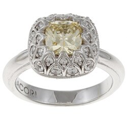 Tacori IV Sterling Silver Yellow and Clear Cubic Zirconia Ring