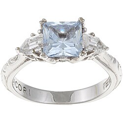 Tacori IV Sterling Silver Blue and Clear Cubic Zirconia Ring