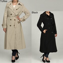 London Fog Women's Double-breasted Long Rain Coat