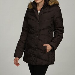 London Fog Women's Short Down Snap Front Parka Coat
