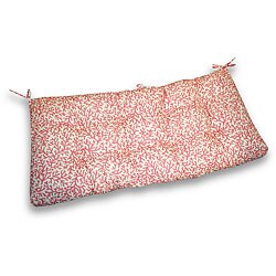 All Over Coral Tufted Outdoor Bench Cushion With Ties