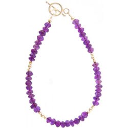 Sterling Silver Faceted Amethyst Bracelet (India)