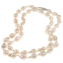 Nanni White FW Baroque Pearl 42-inch Strand Necklace (16-18mm)
