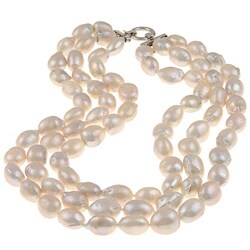 Nanni White FW Baroque Pearl 42-inch Strand Necklace (13-15mm)
