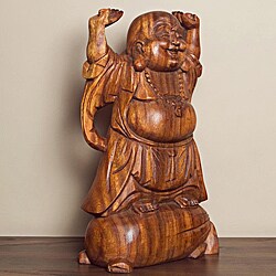 Suar Wood Happy Buddha Statue (Indonesia)