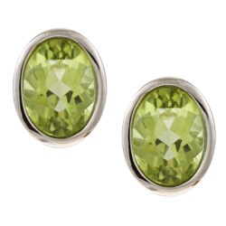 Sterling Silver Oval-cut Peridot Earrings