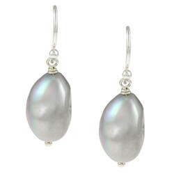 Lapis Lois Sterling Silver Freshwater Baroque Pearl Dangle Earrings (11-13mm)