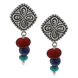 Southwest Moon Sterling Silver Multi-gemstone Earrings