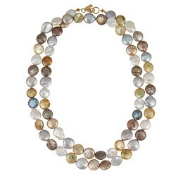 Kenneth Jay Lane Multi-colored Pearl Necklace (10-12mm)