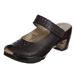 J-41 Women's 'Sonoma' Brown Leather Peep Toe Clog