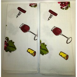 Red Wine Gourmet Classics Kitchen Towel (Set of 2)