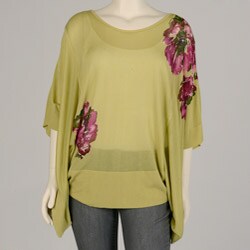 Womens Plus Size Limeade Print Top
