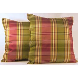 Gallahad Forest Plaid Throw Pillows (Set of 2)