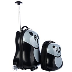Trendykid Travel Buddies Panda 2 Piece Hardside Kid's Luggage Set