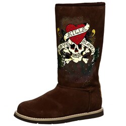 Ed Hardy Women's 'Bootstrap' Brown Pull-on Boots