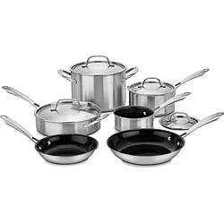 Cuisinart GGT-10 Green Gourmet 10pc Tri-Ply Stainless Steel Cookware Set Cuisinart GGT-10 Green Gourmet 10pc Tri-Ply Stainless Steel Cookware Set