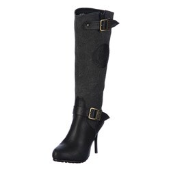 Ed Hardy Women's 'Dydo' High-heel Military Boots
