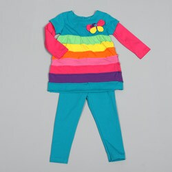 Rare Editions Toddler Girl's Colorblock Dress and Legging Set