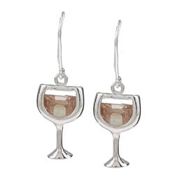 Silvermoon Sterling Silver Cubic Zirconia White Wine Earrings
