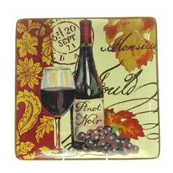 Certified International Wine Tour 12.5-inch Square Platter