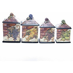 Certified International Wine Cellar 4-piece Canister Set
