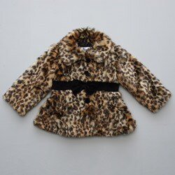 KC Collection Toddler Girl's Leopard Faux Fur Jacket