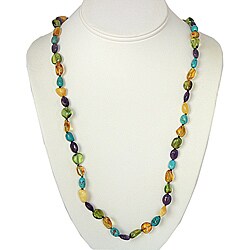 Amber, Amethyst and Turquoise Multicolor Necklace (Lithuania)