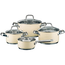 Elo Classic Color Stainless Steel 7-piece Vanilla Cookware Set Elo Classic Color Stainless Steel 7-piece Vanilla Cookware Set