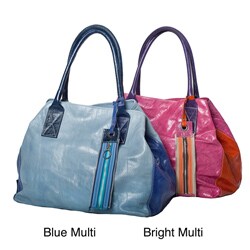 WE-GO by Mania Glazed Leather Tote Bag