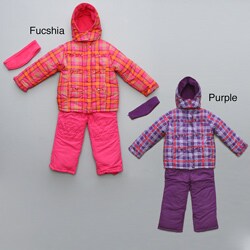 Pink Platinum Girl's Plaid Snowsuit