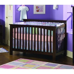 Mission Hardwood Antique Walnut Convertible Crib