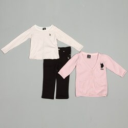 US Polo Association Toddler Girl's 3-piece Cardigan Set
