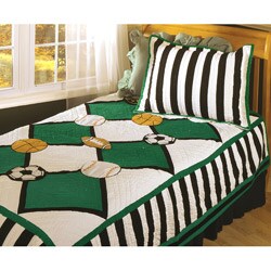 Sports Plan Twin-size 2-piece Quilt Set
