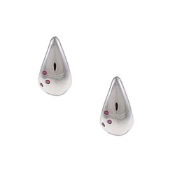 Sterling Silver Ruby Teardrop Earrings