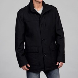 Overstock Coupons Overstock.com Codes Black Rivet Men's Wool-blend Coat FINAL SALE