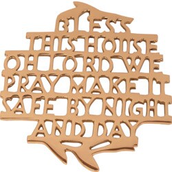 Trivet 'Bless the House' Brass Decor