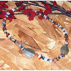 Susen Foster Silverplated Twilight Apatite and Agate Necklace