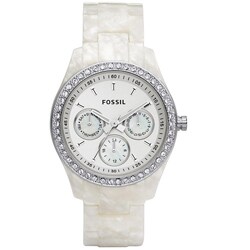 Fossil Women's 'Stella' Pearlized Multifunction White Dial Watch