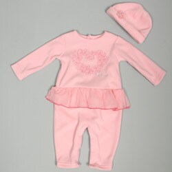 Baby Togs Infant Girl's Heart Print Skirted Body Suit