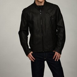Kenneth Cole Men's Distressed Faux Leather Moto Jacket