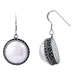Sterling Silver and Mabe Pearl Earrings (16mm) (Indonesia)